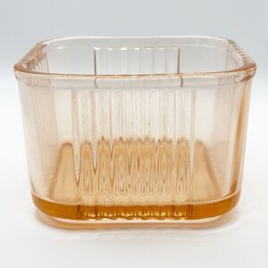 Federal Pink Depression Glass Refrigerator Dish Box Ribbed 1930s- no lid